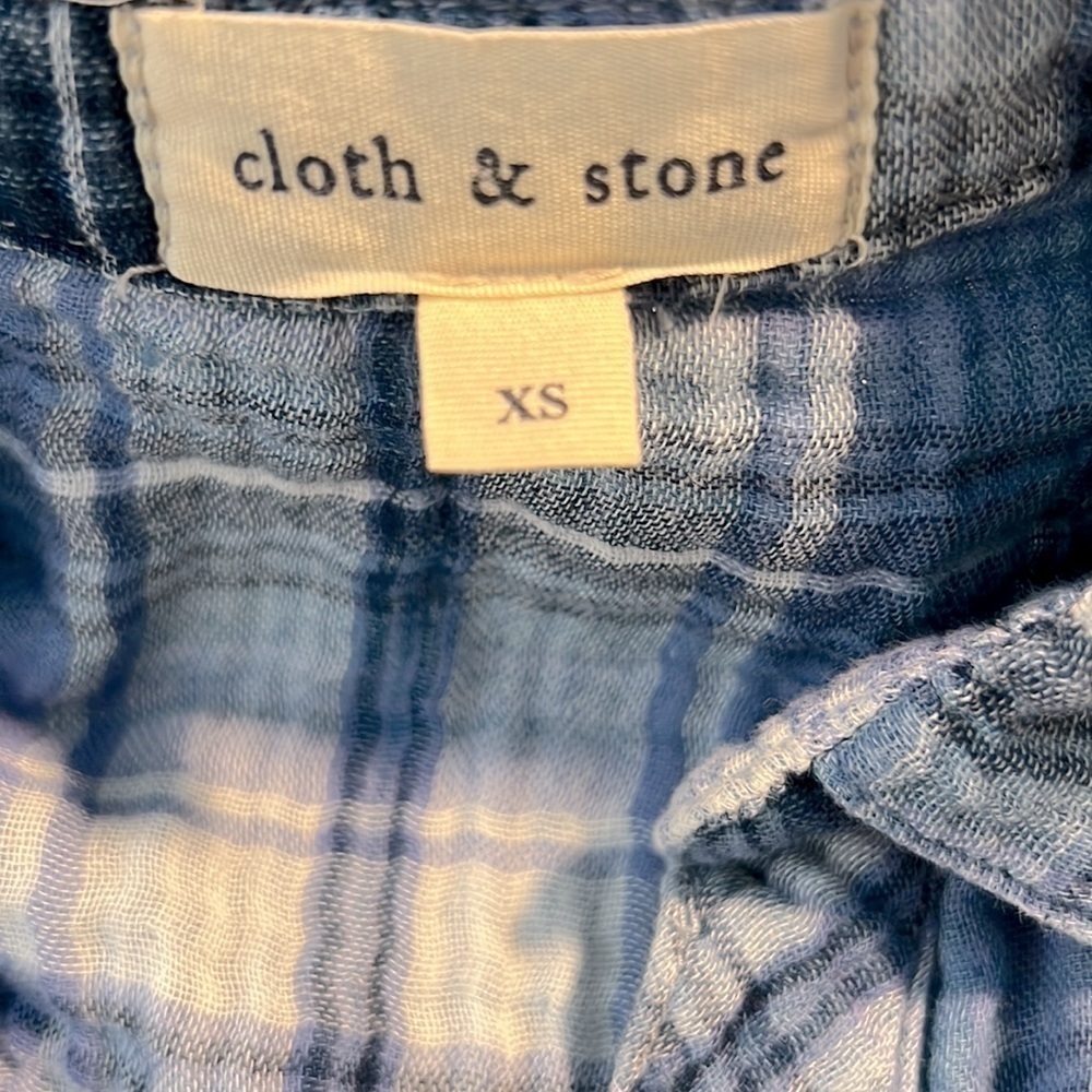 Anthro’s Cloth & Stone,Breezy Plaid Button Down Blouse,Sinfully Soft,Button Up - Picture 5 of 10